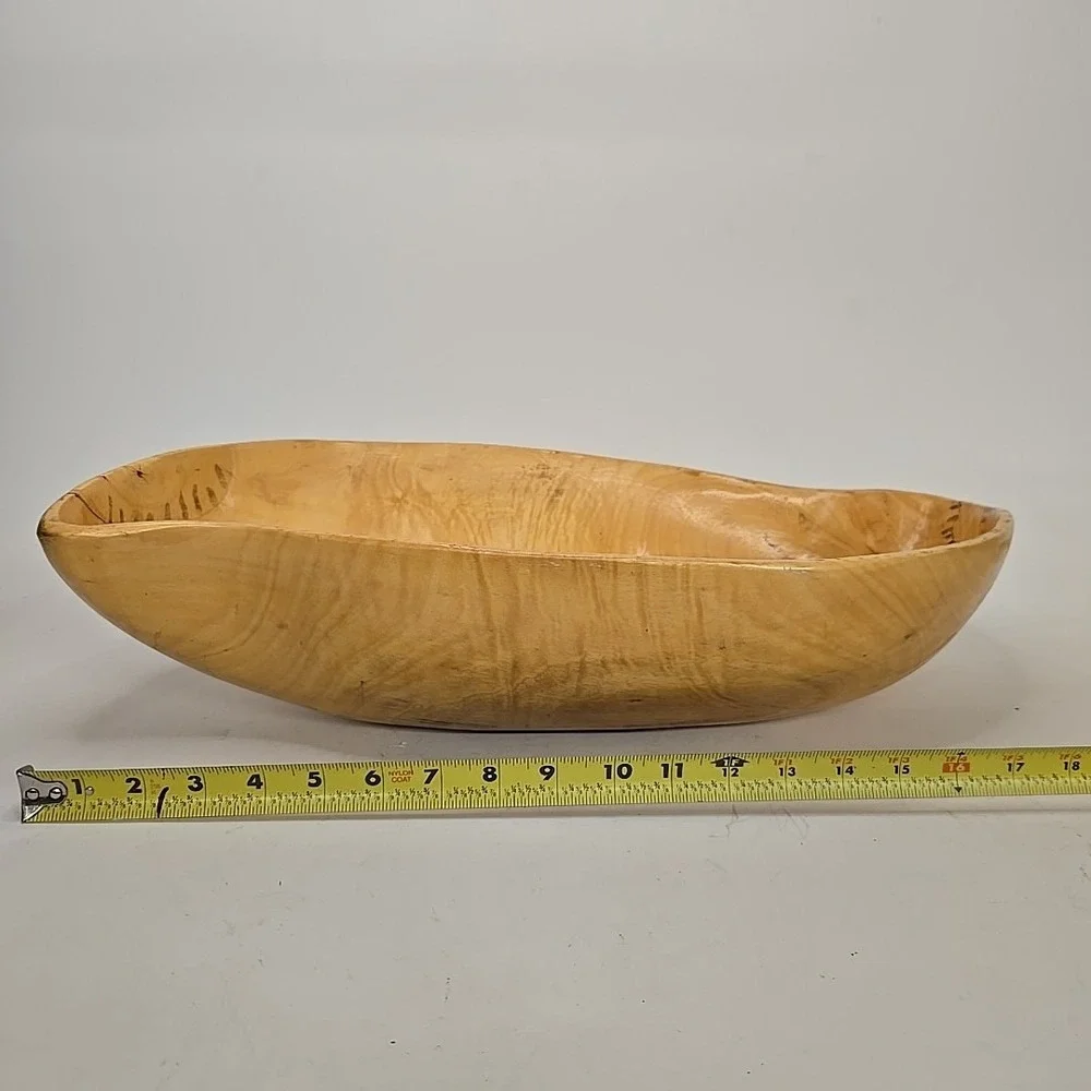 Wooden‎ Dough Bowls Decorative，Rustic Bread Long Bowls Decor Wood